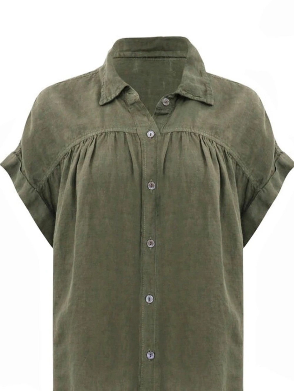 NWT $219 Velvet by Graham & Spencer Aria Linen Shirt in Graphite Size Small